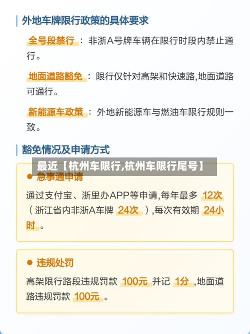 最近【杭州车限行,杭州车限行尾号】