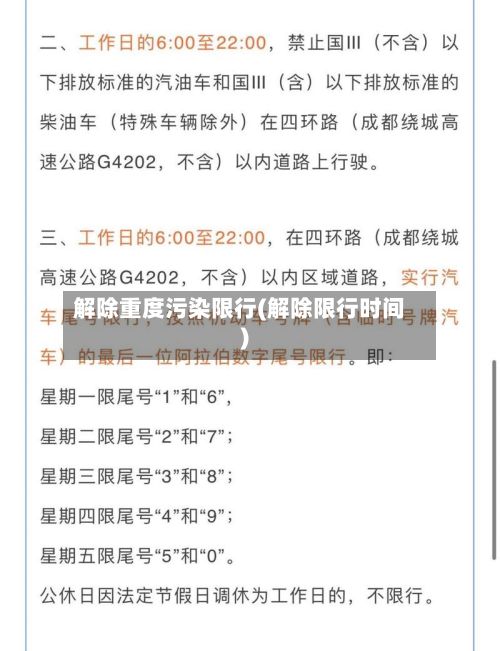 解除重度污染限行(解除限行时间)-第2张图片