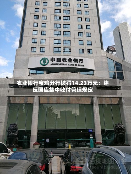 农业银行宝鸡分行被罚14.23万元：违反国库集中收付管理规定
