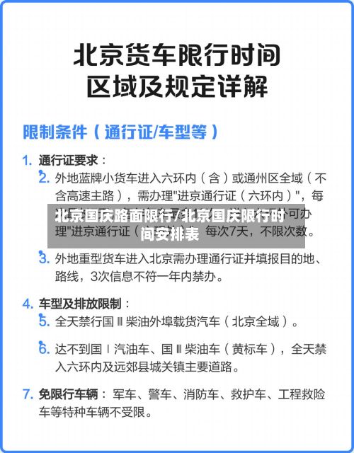 北京国庆路面限行/北京国庆限行时间安排表-第2张图片