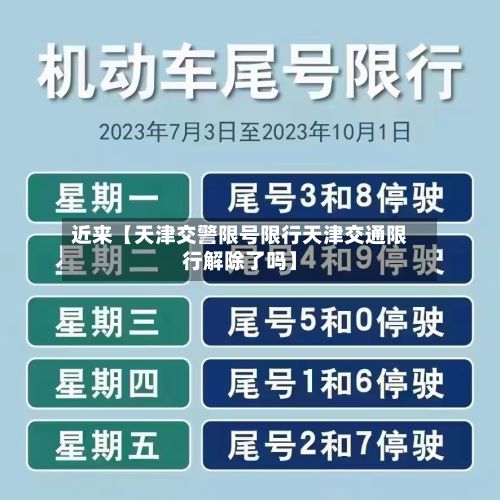 近来【天津交警限号限行天津交通限行解除了吗】-第2张图片