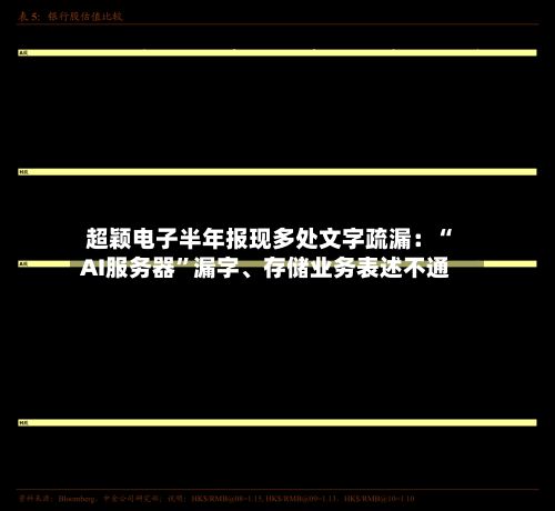 超颖电子半年报现多处文字疏漏：“AI服务器”漏字、存储业务表述不通