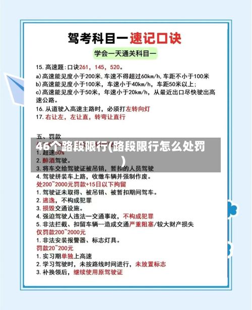 46个路段限行(路段限行怎么处罚)