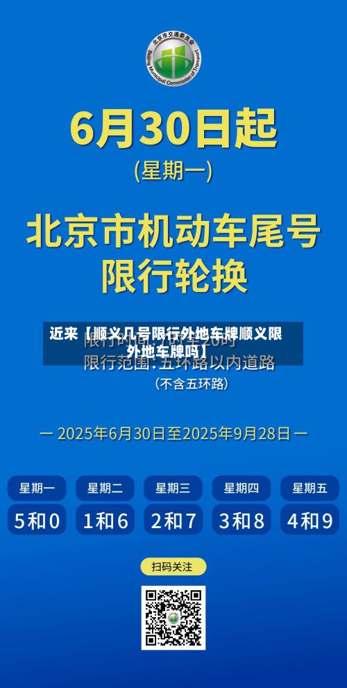 近来【顺义几号限行外地车牌顺义限外地车牌吗】