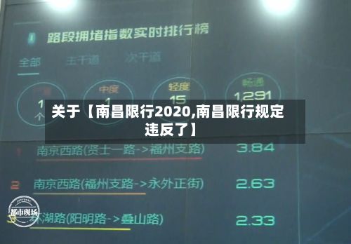 关于【南昌限行2020,南昌限行规定 违反了】