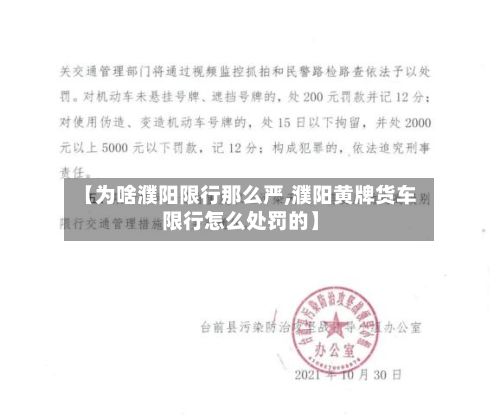 【为啥濮阳限行那么严,濮阳黄牌货车限行怎么处罚的】