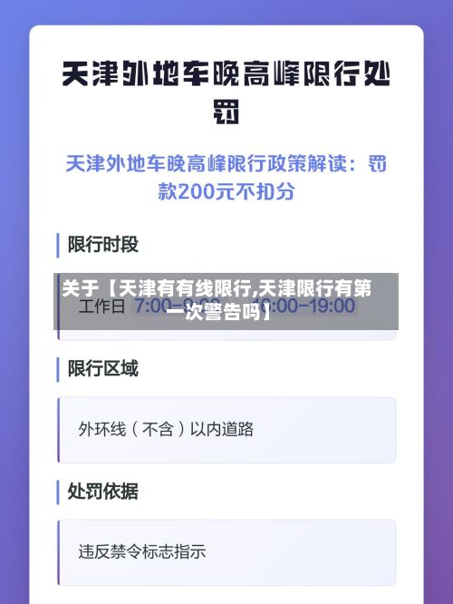 关于【天津有有线限行,天津限行有第一次警告吗】