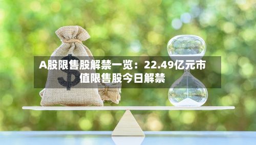 A股限售股解禁一览:22.49亿元市值限售股今日解禁-第2张图片