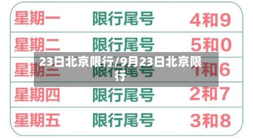 23日北京限行/9月23日北京限行