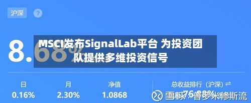 MSCI发布SignalLab平台 为投资团队提供多维投资信号-第2张图片