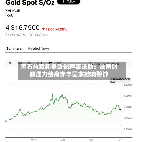 黑石总裁和美联储理事沃勒：法国财政压力给高赤字国家敲响警钟