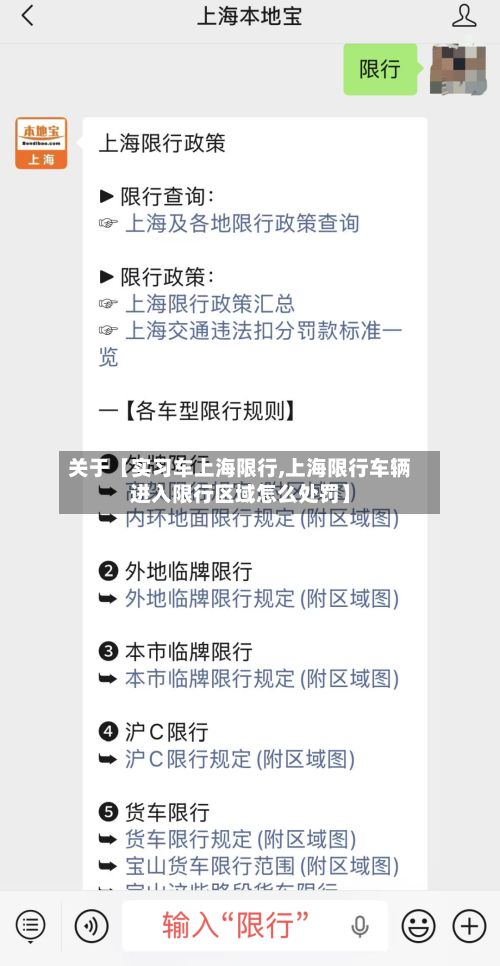 关于【实习车上海限行,上海限行车辆进入限行区域怎么处罚】-第2张图片