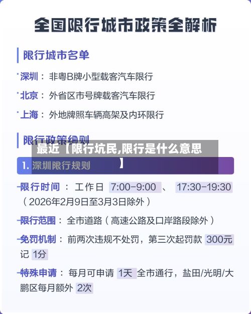 最近【限行坑民,限行是什么意思】