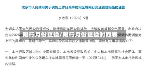 限行月份更换/限行月份更换时间表