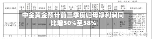 中金黄金预计前三季度归母净利润同比增50%至58%-第1张图片