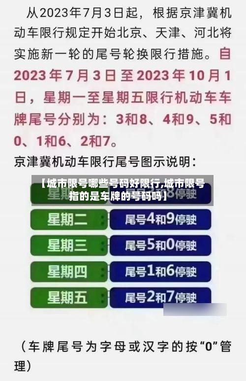 【城市限号哪些号码好限行,城市限号指的是车牌的号码吗】-第2张图片