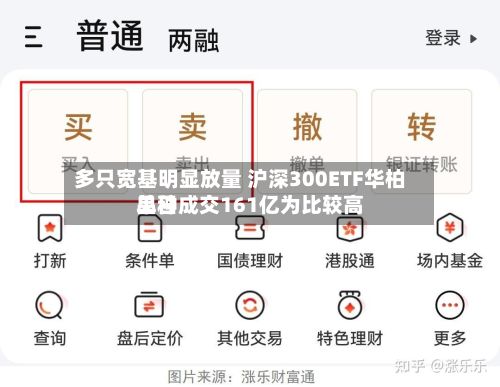 多只宽基明显放量 沪深300ETF华柏单日成交161亿为比较高
品种-第2张图片