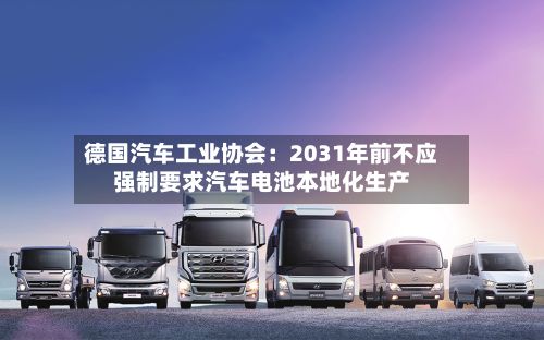德国汽车工业协会：2031年前不应强制要求汽车电池本地化生产