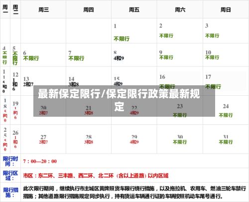 最新保定限行/保定限行政策最新规定-第2张图片