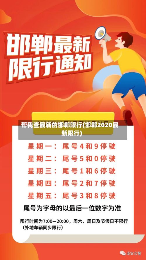 帮我查最新的邯郸限行(邯郸2020最新限行)