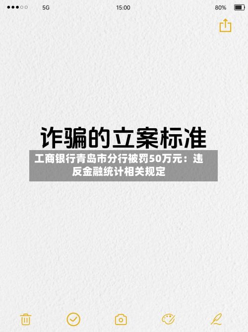 工商银行青岛市分行被罚50万元:违反金融统计相关规定-第2张图片