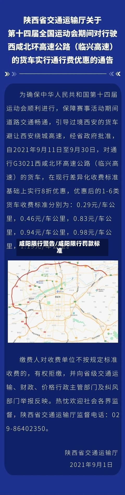 咸阳限行警告/咸阳限行罚款标准