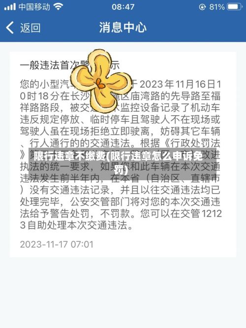 限行违章不缴费(限行违章怎么申诉免罚)-第2张图片