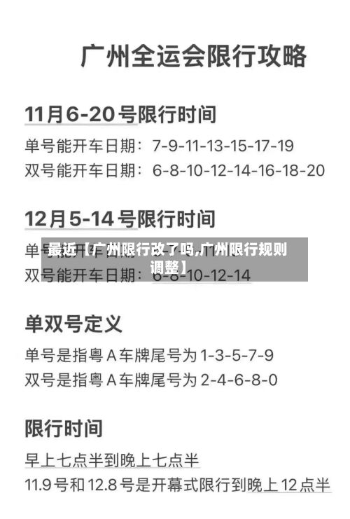 最近【广州限行改了吗,广州限行规则调整】