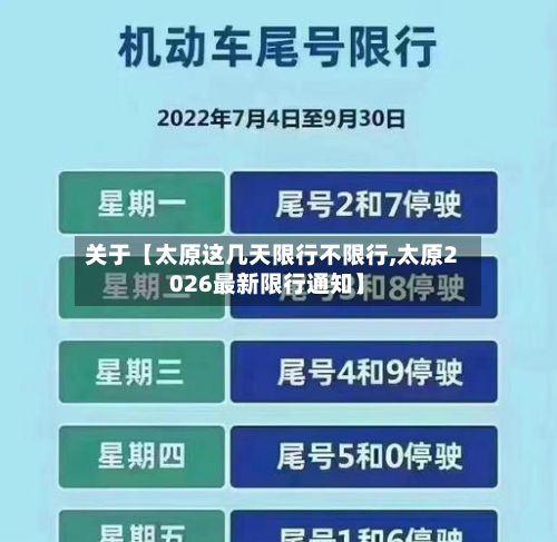 关于【太原这几天限行不限行,太原2026最新限行通知】