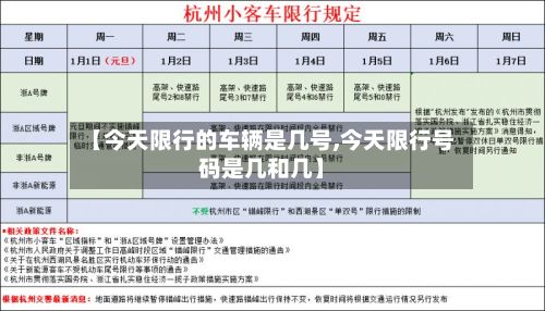 【今天限行的车辆是几号,今天限行号码是几和几】