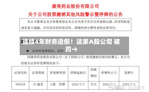 连续4年财务造假!这家A股公司 被罚→-第1张图片