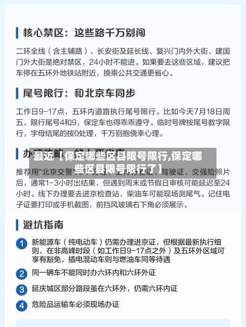 最近【保定哪些区县限号限行,保定哪些区县限号限行了】