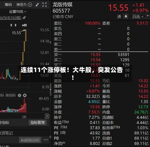 连续11个涨停板！大牛股，突发公告！-第2张图片