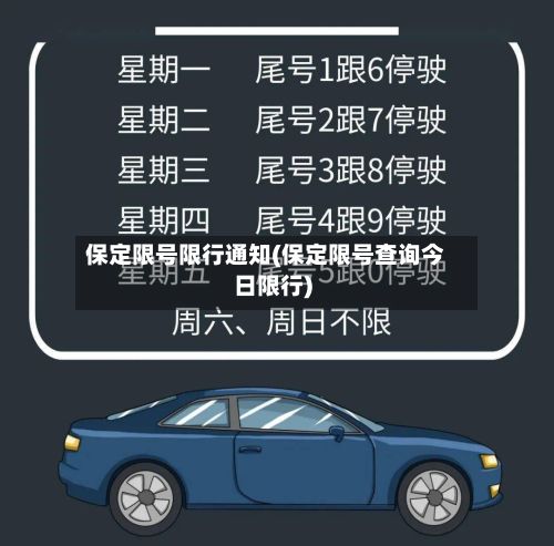 保定限号限行通知(保定限号查询今日限行)