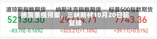 披露重组预案，三峡新材10月20日起复牌-第2张图片