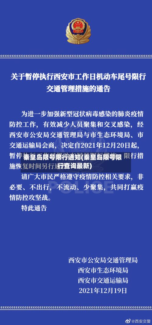 秦皇岛限号限行通知(秦皇岛限号限行查询最新)
