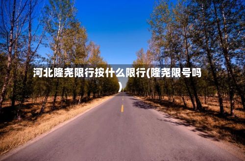 河北隆尧限行按什么限行(隆尧限号吗)