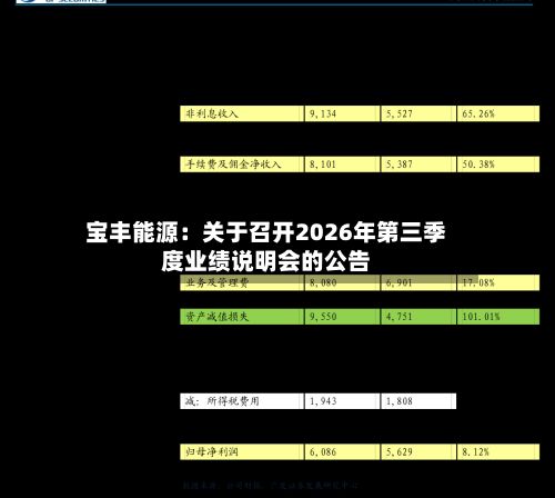 宝丰能源：关于召开2026年第三季度业绩说明会的公告