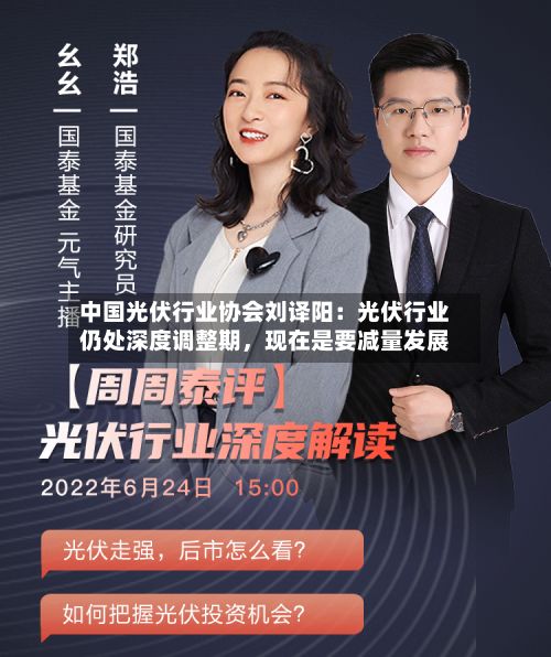 中国光伏行业协会刘译阳：光伏行业仍处深度调整期，现在是要减量发展-第2张图片
