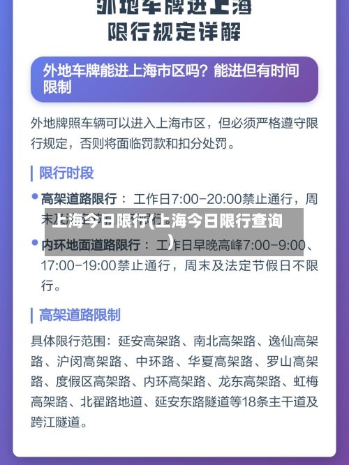 上海今日限行(上海今日限行查询)