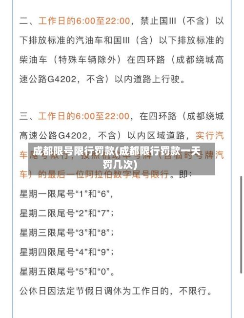 成都限号限行罚款(成都限行罚款一天罚几次)-第3张图片