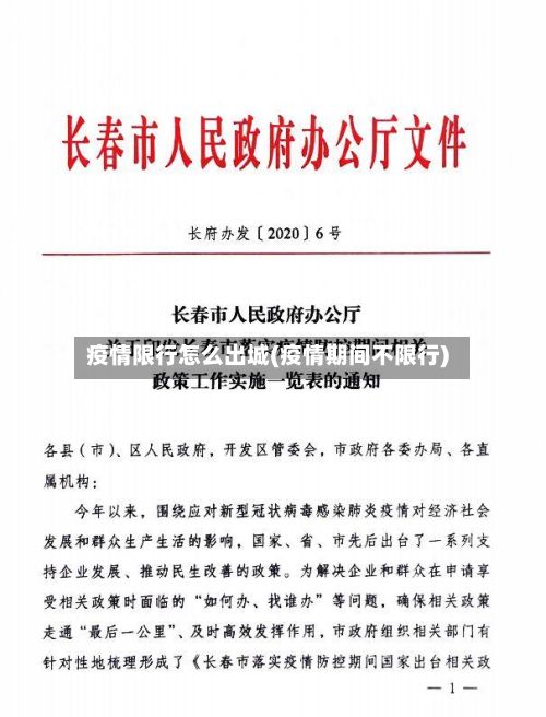 疫情限行怎么出城(疫情期间不限行)