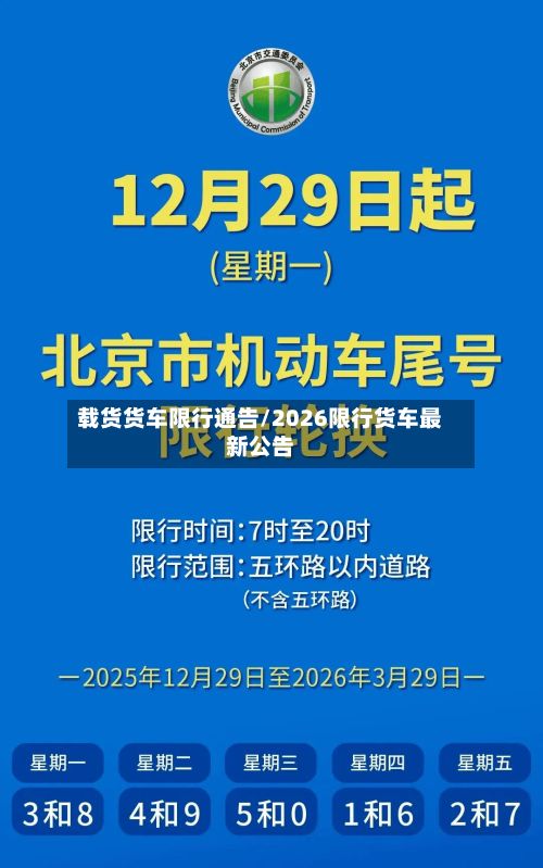 载货货车限行通告/2026限行货车最新公告