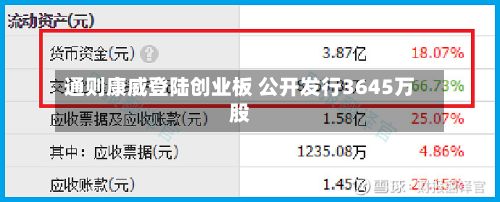 通则康威登陆创业板 公开发行3645万股