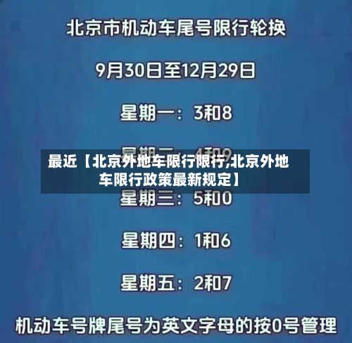 最近【北京外地车限行限行,北京外地车限行政策最新规定】