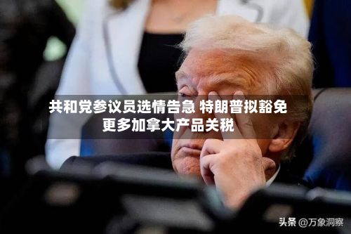 共和党参议员选情告急 特朗普拟豁免更多加拿大产品关税-第2张图片