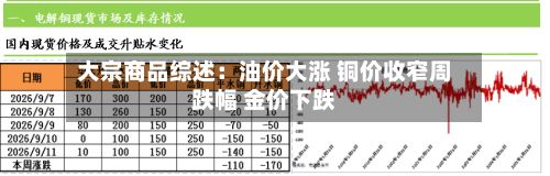 大宗商品综述:油价大涨 铜价收窄周跌幅 金价下跌-第1张图片