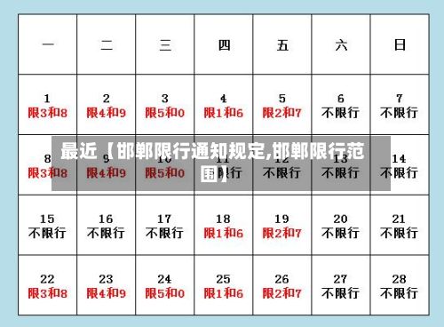 最近【邯郸限行通知规定,邯郸限行范围】-第3张图片