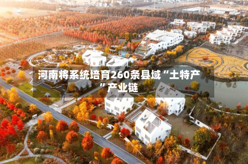 河南将系统培育260条县域“土特产”产业链