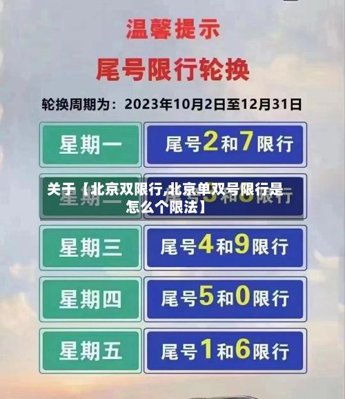 关于【北京双限行,北京单双号限行是怎么个限法】-第2张图片